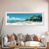 Newport News Virginia Panoramic Wall Art, Mid Century Modern Framed Canvas Print, Retro Pop Art Travel Poster, Home Wall Decor