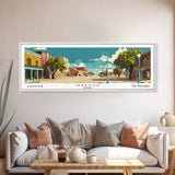 Odessa Texas Panoramic Wall Art, Mid Century Modern Framed Canvas Print, Retro Pop Art Travel Poster, City Art, Office Wall Decor, Living Room Art