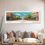 Olathe Kansas Panoramic Wall Art, Mid Century Modern Framed Canvas Print, Retro Pop Art Travel Poster, City Art, Office Wall Decor, Living Room Art