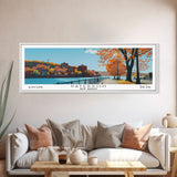 Paterson New Jersey Panoramic Wall Art, Mid Century Modern Framed Canvas Print, Retro Pop Art Travel Poster, City Art, Office Wall Decor, Living Room Art