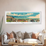 West Valley City Utah Panoramic Painting, Mid Century Modern Framed Canvas Print, Retro Pop Art Travel Poster, Office Wall Art, Home Decoration