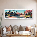 Garden Grove California Panoramic Painting, Framed Canvas Print, Mid Century Modern Wall Art, Retro Pop Art Travel Poster, Living Room Decor, City Art