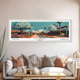 Gilbert Arizona Panoramic Painting, Framed Canvas Print, Mid Century Modern Wall Art, Retro Pop Art Travel Poster, Office Art, Cityscape Decor, Gift Idea