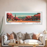 Glendale Arizona Panoramic Wall Art, Framed Canvas Print, Mid Century Modern Style, Retro Pop Art Travel Poster, Living Room Art, Home Decor, Cityscape