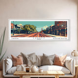 Laredo Texas Panoramic Wall Art, Mid Century Modern Framed Canvas Print, Retro Pop Art Travel Poster, Living Room Decor, Cityscape Art, Home Office Decor