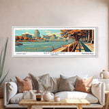 Richmond Virginia Panoramic Wall Art, Mid Century Modern Framed Canvas Print, Retro Pop Art Travel Poster, Office Decor, Cityscape Art