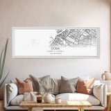 Panoramic Dubai City Map, United Arab Emirates Art, Map Print, Minimalist Wall Art, Canvas Art, Housewarming Gift, Street Map, Closing Gift