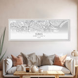 Panoramic Dublin City Map, Ireland Art, Map Print, Minimalist Wall Art, Canvas Art, Housewarming Gift, Street Map Art, Closing Gift