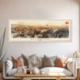 Alcorcón Spain Panoramic Travel Poster, Framed Canvas Print or Metal Wall Art, Travel Art, Home Decor, Panoramic Painting, Midcentury Art