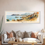 Almeria Spain Panoramic Travel Poster, Framed Canvas Print or Metal Wall Art, Travel Art, Home Decor, Panoramic Painting, Midcentury Art