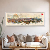 Ankara Turkey Travel Print Wall Art, Panoramic City Art, Travel Art, Wall Decor, Vacation Gift, Framed Canvas Print Or Metal Art