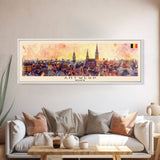 Antwerp Belgium Wall Art, Panoramic Travel Poster, Panoramic Framed Canvas Print, City Wall Art, Wall Hanging Home Decor, Travel Art