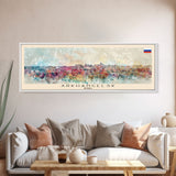 Arkhangelsk Russia Panoramic Travel Poster, Framed Canvas Print or Metal Wall Art, Travel Art, Home Decor, Panoramic Painting, Midcentury Art