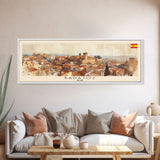 Badajoz Spain Wall Art, Panoramic Travel Poster, Panoramic Framed Canvas Print, City Wall Art, Wall Hanging Home Decor, Travel Art