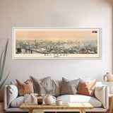 Belgrade Serbia Panoramic Travel Poster, Framed Canvas Print or Metal Wall Art, Travel Art, Home Decor, Panoramic Painting, Midcentury Art