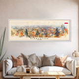 Bialystok Poland Panoramic Travel Poster, Framed Canvas Print or Metal Wall Art, Travel Art, Home Decor, Panoramic Painting, Midcentury Art