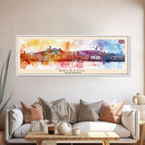 Bristol United Kingdom Panoramic Travel Poster, Framed Canvas Print or Metal Wall Art, Travel Art, Home Decor, Panoramic Painting, Midcentury Art