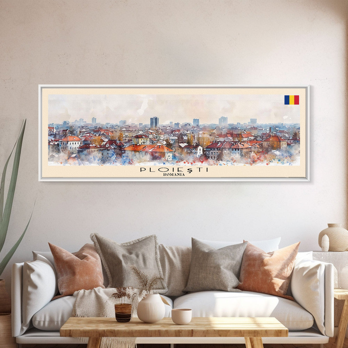 Ploiesti Romania Travel Print Wall Art, Panoramic City Art, Travel Art, Wall Decor, Vacation Gift, Framed Canvas Print Or Metal Art