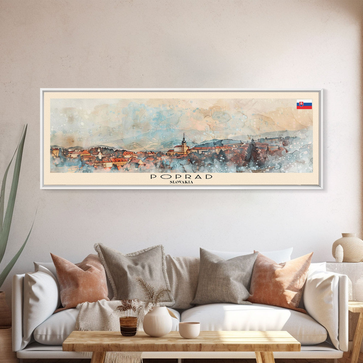 Poprad Slovakia Travel Print Wall Art, Panoramic City Art, Travel Art, Wall Decor, Vacation Gift, Framed Canvas Print Or Metal Art