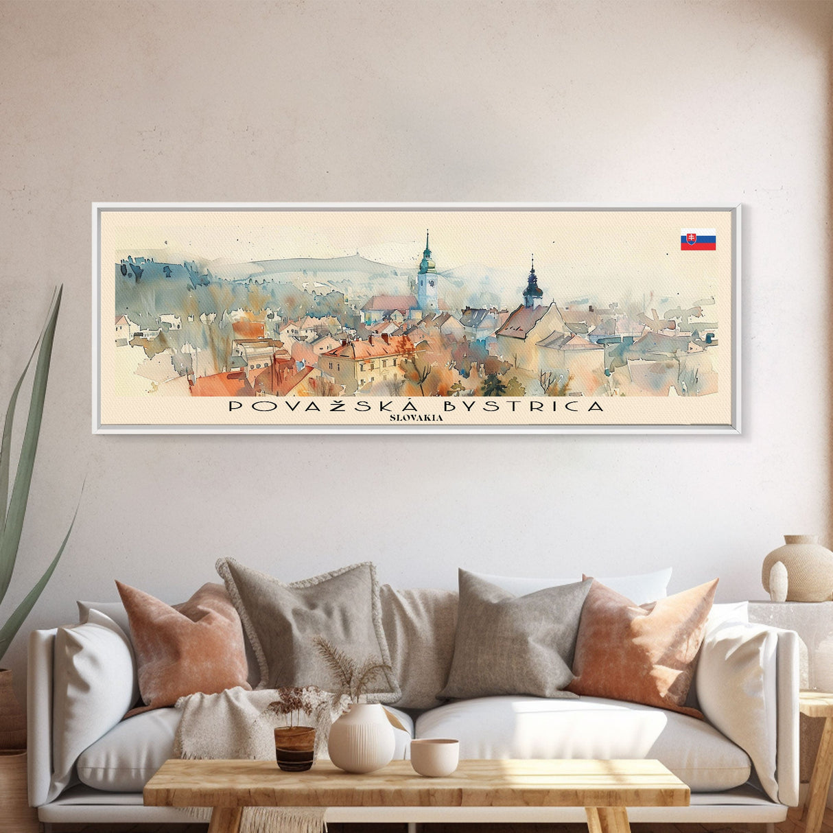 Povazska Bystrica Slovakia Travel Print Wall Art, Panoramic City Art, Travel Art, Wall Decor, Vacation Gift, Framed Canvas Print Or Metal Art