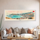 Denizli Turkey Wall Art, Panoramic Travel Poster, Panoramic Framed Canvas Print, City Wall Art, Wall Hanging Home Decor, Travel Art