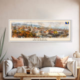 Doboj Bosnia Travel Print Wall Art, Panoramic City Art, Travel Art, Wall Decor, Vacation Gift, Framed Canvas Print Or Metal Art