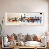 Dresde Germany Travel Art, City Art, Framed Canvas Print or Metal Wall Art, Europe Travel Poster, Panoramic Wall Art, Extra Wide Wall Art