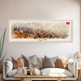 Elaz Turkey Wall Art, Panoramic Travel Poster, Panoramic Framed Canvas Print, City Wall Art, Wall Hanging Home Decor, Travel Art