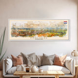 Enschede Netherlands Wall Art, Panoramic Travel Poster, Panoramic Framed Canvas Print, City Wall Art, Wall Hanging Home Decor, Travel Art