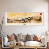 Eskisehir Turkey Panoramic Travel Poster, Framed Canvas Print or Metal Wall Art, Travel Art, Home Decor, Panoramic Painting, Midcentury Art