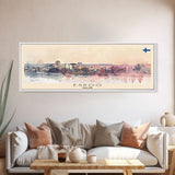 Espoo Finland Wall Art, Panoramic Travel Poster, Panoramic Framed Canvas Print, City Wall Art, Wall Hanging Home Decor, Travel Art