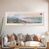 Fredrikstad Norway Travel Art, City Art, Framed Canvas Print or Metal Wall Art, Europe Travel Poster, Panoramic Wall Art, Extra Wide Wall Art