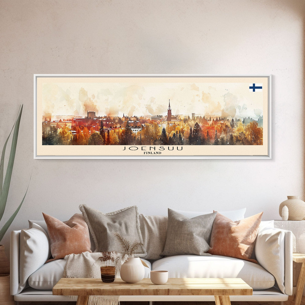 Joensuu Finland Wall Art, Panoramic Travel Poster, Panoramic Framed Canvas Print, City Wall Art, Wall Hanging Home Decor, Travel Art