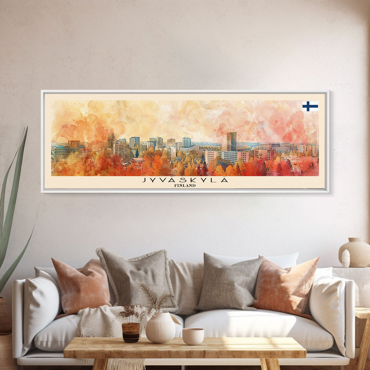 Jyvaskyla Finland Travel Art, City Art, Framed Canvas Print or Metal Wall Art, Europe Travel Poster, Panoramic Wall Art, Extra Wide Wall Art