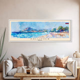 Kallithea Greece Travel Art, City Art, Framed Canvas Print or Metal Wall Art, Europe Travel Poster, Panoramic Wall Art, Extra Wide Wall Art