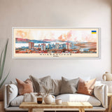 Khabarovsk Russia Travel Art, City Art, Framed Canvas Print or Metal Wall Art, Europe Travel Poster, Panoramic Wall Art, Extra Wide Wall Art