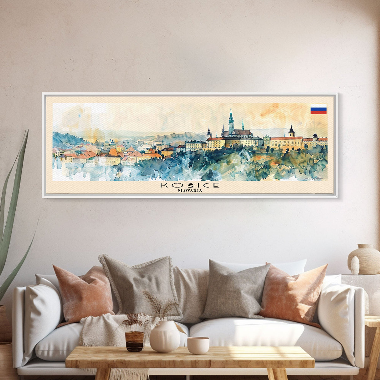 Kosice Slovakia Travel Art, City Art, Framed Canvas Print or Metal Wall Art, Europe Travel Poster, Panoramic Wall Art, Extra Wide Wall Art