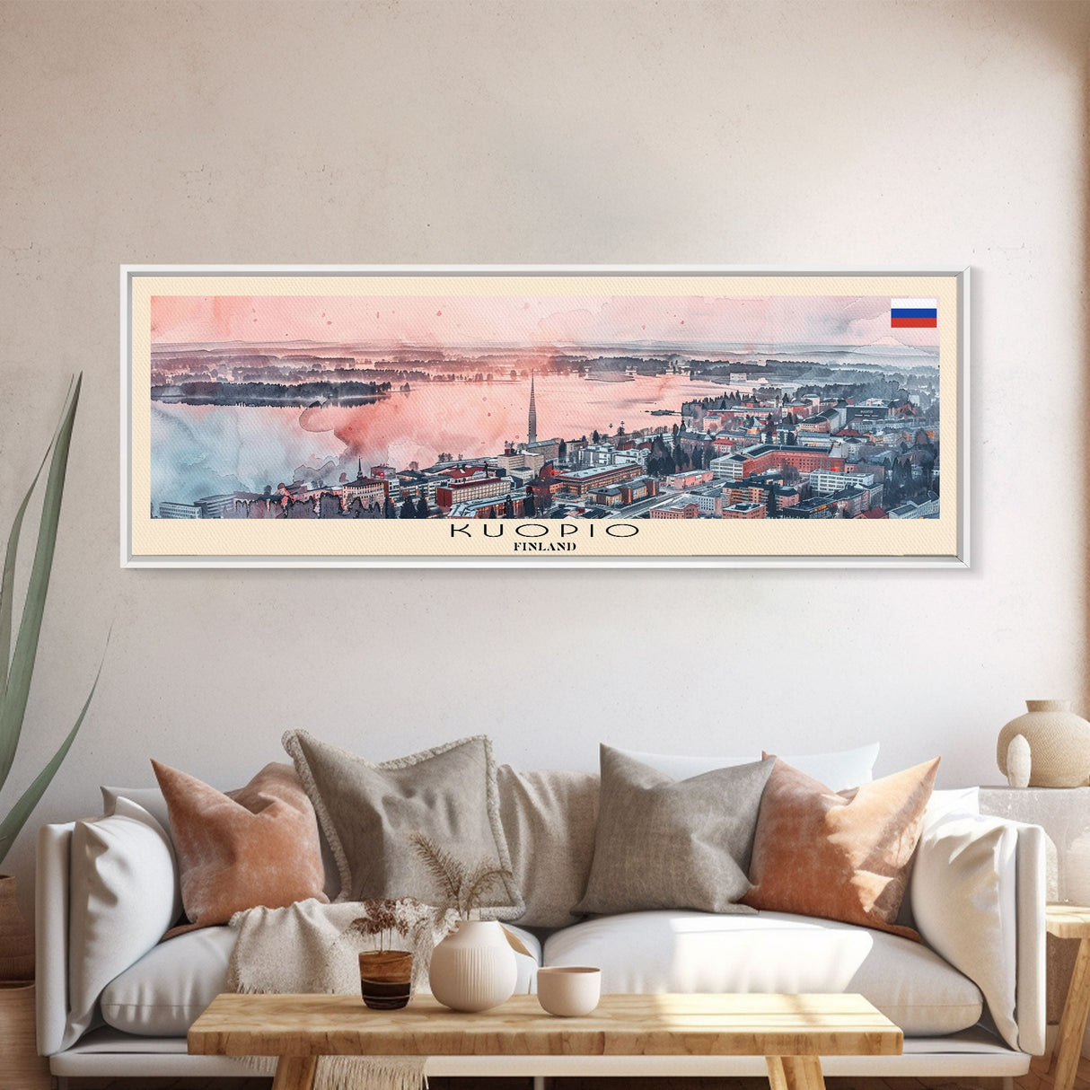 Kuopio Finland Wall Art, Panoramic Travel Poster, Panoramic Framed Canvas Print, City Wall Art, Wall Hanging Home Decor, Travel Art