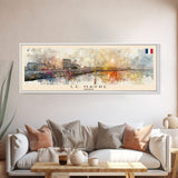 Le Havre France Travel Art, City Art, Framed Canvas Print or Metal Wall Art, Europe Travel Poster, Panoramic Wall Art, Extra Wide Wall Art