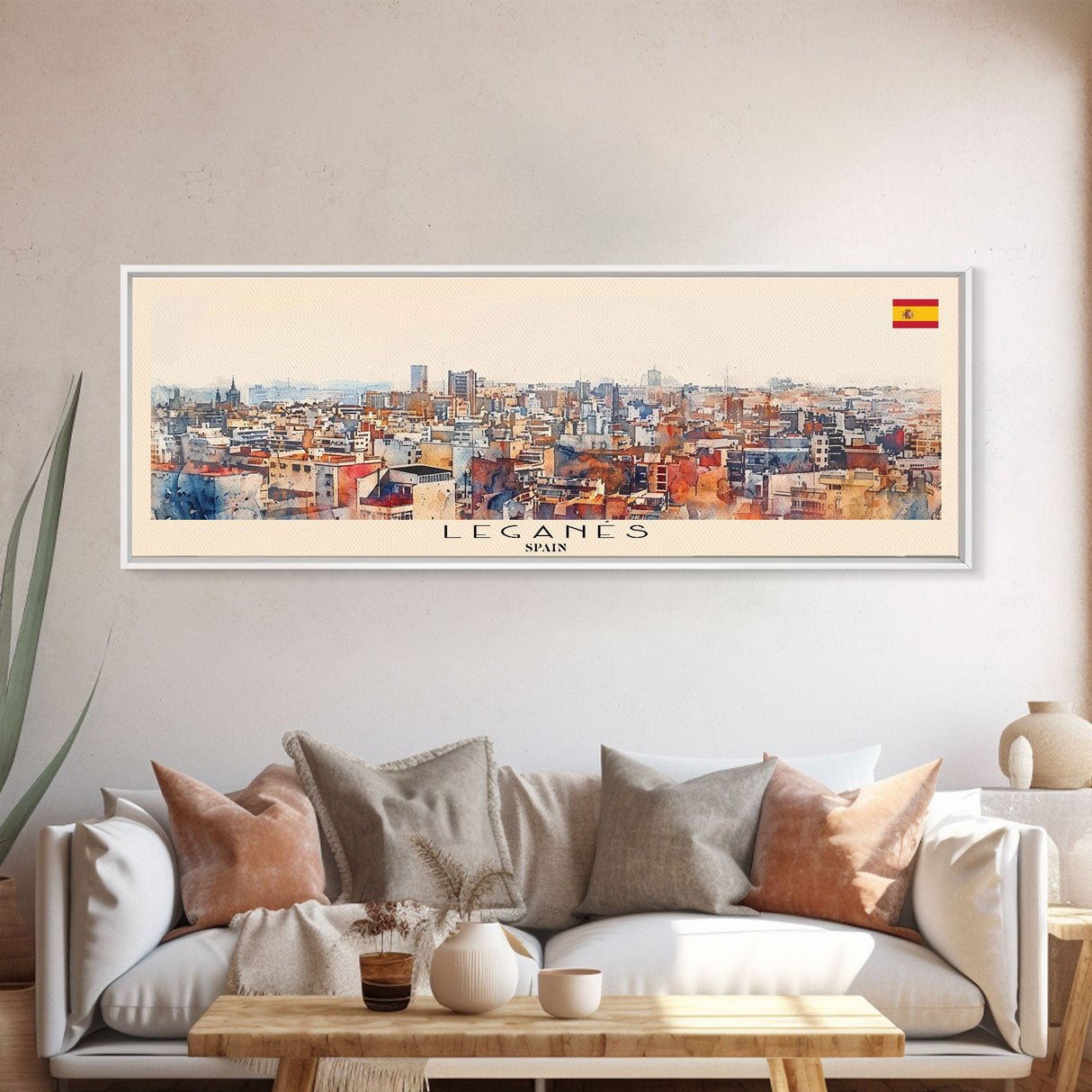 Leganes Spain Wall Art, Panoramic Travel Poster, Panoramic Framed Canvas Print, City Wall Art, Wall Hanging Home Decor, Travel Art