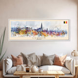 Leuven Belgium Wall Art, Panoramic Travel Poster, Panoramic Framed Canvas Print, City Wall Art, Wall Hanging Home Decor, Travel Art