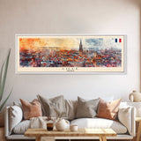 Lille France Wall Art, Panoramic Travel Poster, Panoramic Framed Canvas Print, City Wall Art, Wall Hanging Home Decor, Travel Art