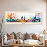 Lviv Ukraine Wall Art, Panoramic Travel Poster, Panoramic Framed Canvas Print, City Wall Art, Wall Hanging Home Decor, Travel Art