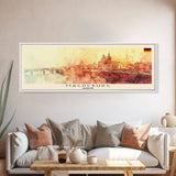 Magdeburg Germany Wall Art, Panoramic Travel Poster, Panoramic Framed Canvas Print, City Wall Art, Wall Hanging Home Decor, Travel Art