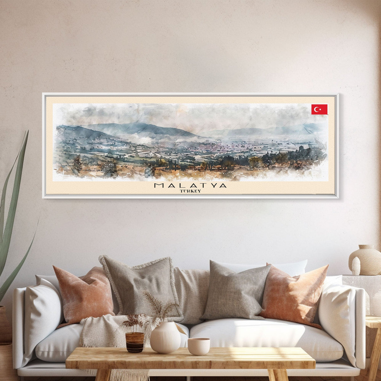 Malatya Turkey Travel Print Wall Art, Panoramic City Art, Travel Art, Wall Decor, Vacation Gift, Framed Canvas Print Or Metal Art