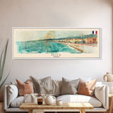 Nice France Travel Art, City Art, Framed Canvas Print or Metal Wall Art, Europe Travel Poster, Panoramic Wall Art, Extra Wide Wall Art