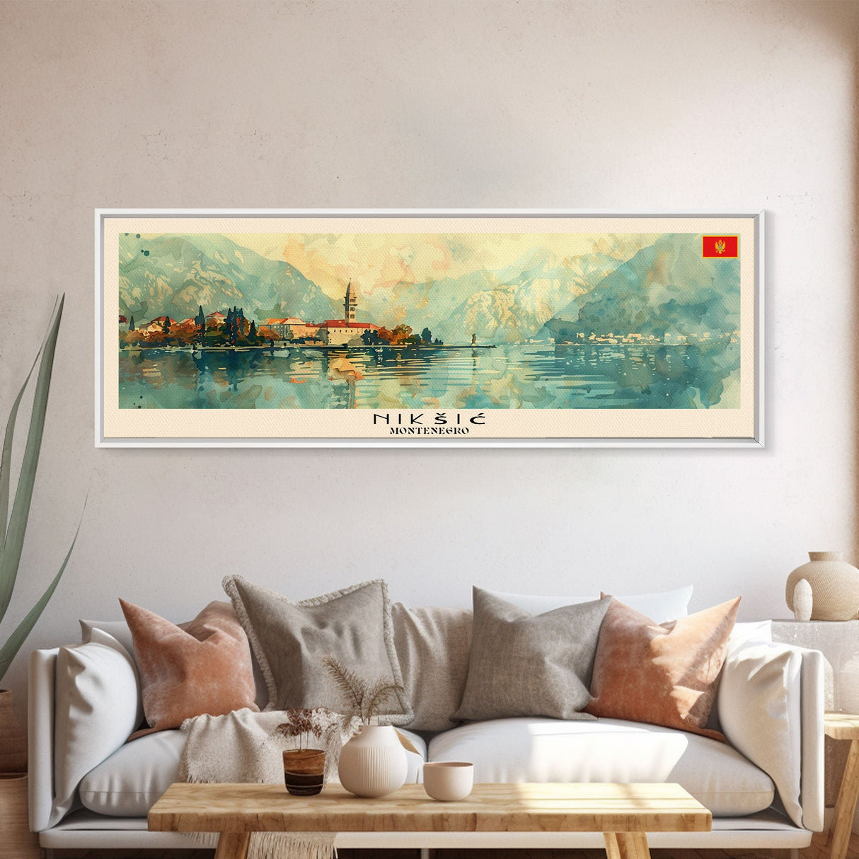 Niksic Montenegro Travel Print Wall Art, Panoramic City Art, Travel Art, Wall Decor, Vacation Gift, Framed Canvas Print Or Metal Art