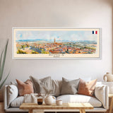 Nimes France Travel Art, City Art, Framed Canvas Print or Metal Wall Art, Europe Travel Poster, Panoramic Wall Art, Extra Wide Wall Art