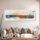 Novosibirsk Russia Travel Print Wall Art, Panoramic City Art, Travel Art, Wall Decor, Vacation Gift, Framed Canvas Print Or Metal Art