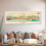 Palma Spain Travel Art, City Art, Framed Canvas Print or Metal Wall Art, Europe Travel Poster, Panoramic Wall Art, Extra Wide Wall Art